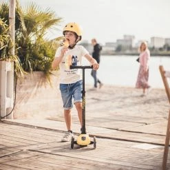 Vida Kids Scoot And Ride - Highway Kick 3 LED Lemon