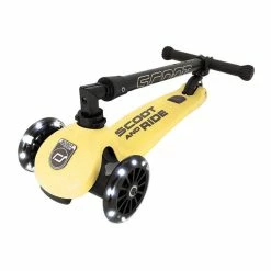 Vida Kids Scoot And Ride - Highway Kick 3 LED Lemon