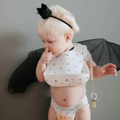 Mushie Silicone Bib - White Letters 7 Mushie Silicone Bib - White Letters