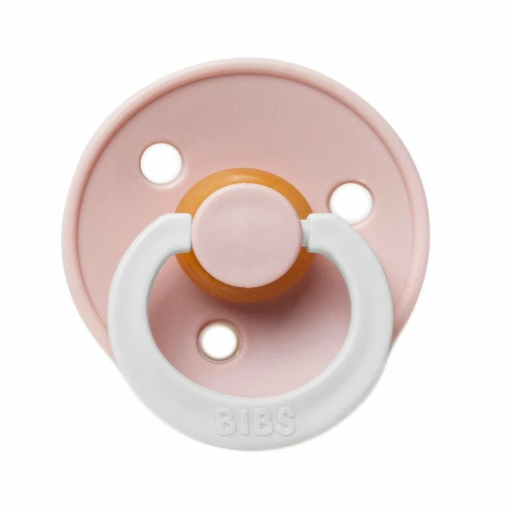 BIBS COLOUR Natural Rubber Pacifier - Blush (Glow In The Dark) 1 BIBS COLOUR Natural Rubber Pacifier - Blush (Glow In The Dark)