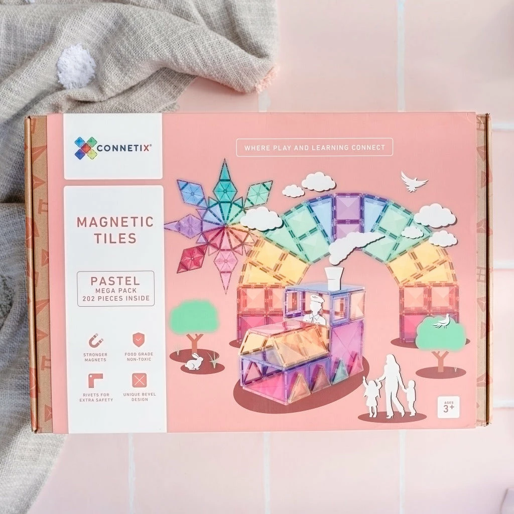 Connetix Tiles - Pastel 202 Piece Mega Pack 8 Connetix Tiles - Pastel 202 Piece Mega Pack