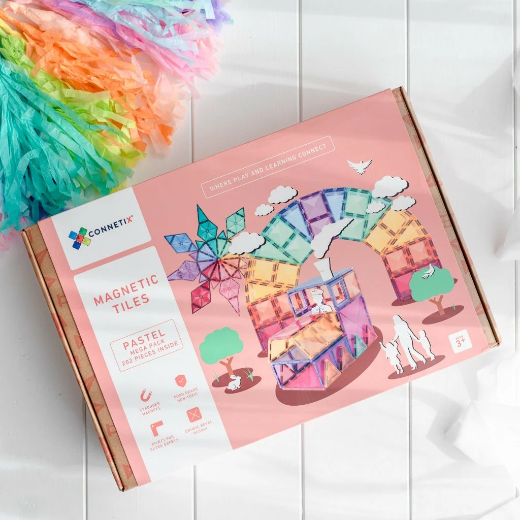 Connetix Tiles - Pastel 202 Piece Mega Pack 9 Connetix Tiles - Pastel 202 Piece Mega Pack